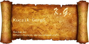 Kuczik Gergő névjegykártya