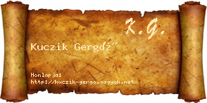 Kuczik Gergő névjegykártya
